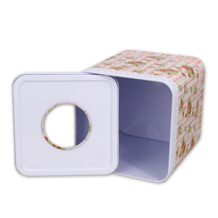 square metal box for tissue storage